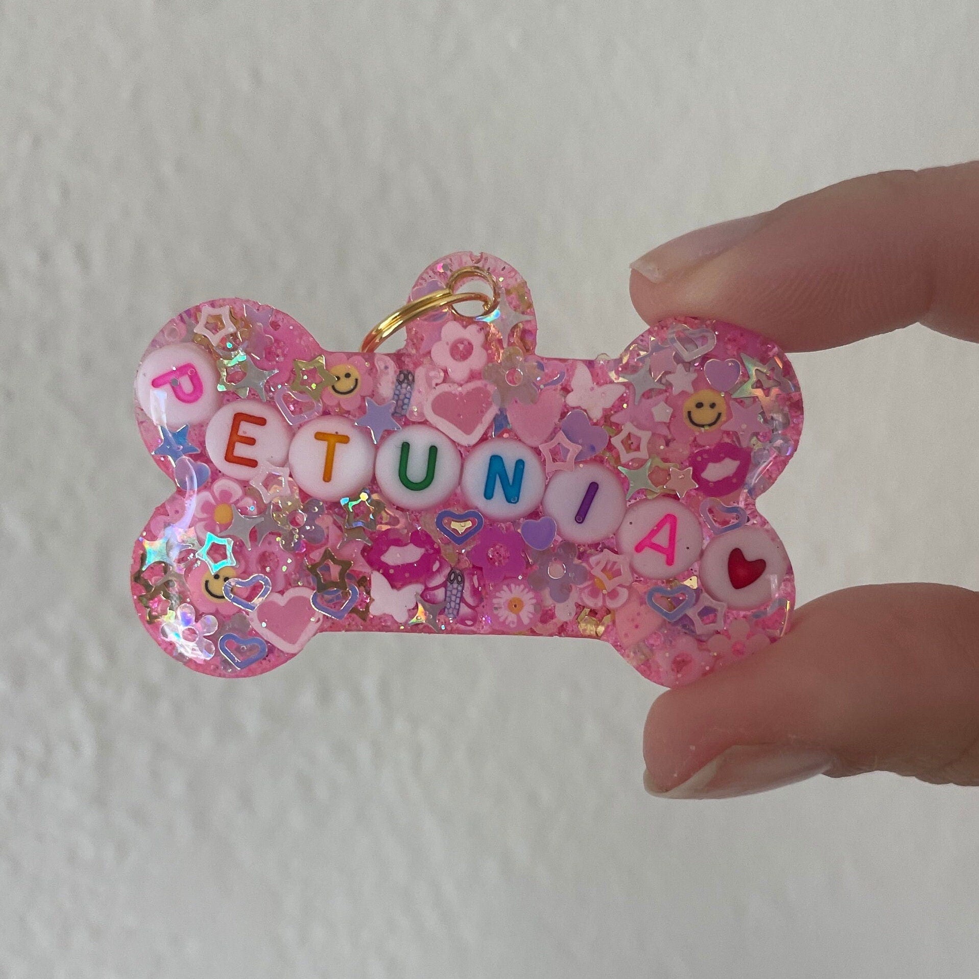 Pink Sparkle Pet ID Tag