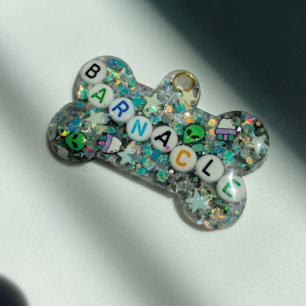 Space Sparkle Glow-in-the-Dark Pet ID Tag