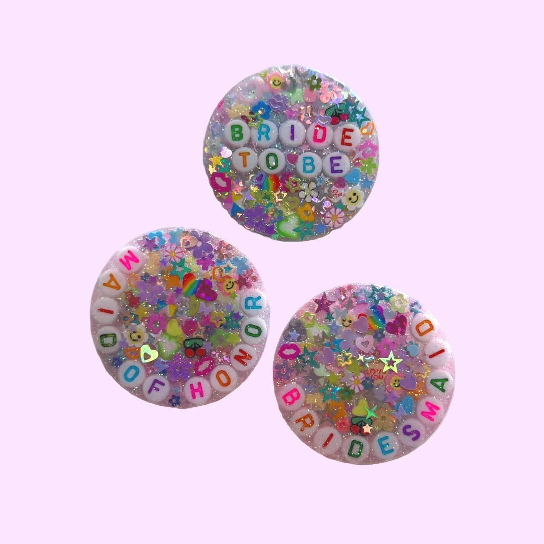Bridal Party Sparkle Button : Bachelorette Sparkle Pin