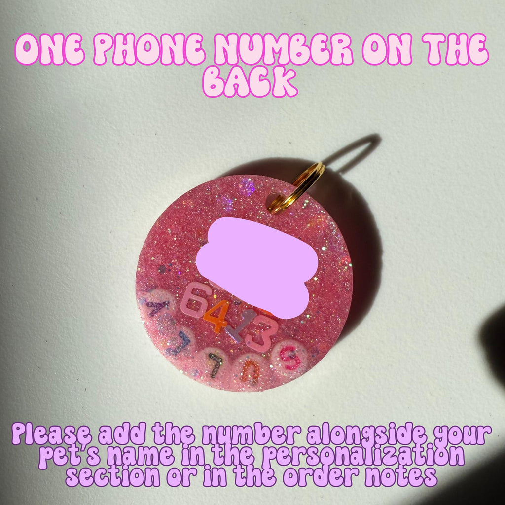 Sugar Plum Pink Sparkle Pet ID Tag - Holiday Pet Tag