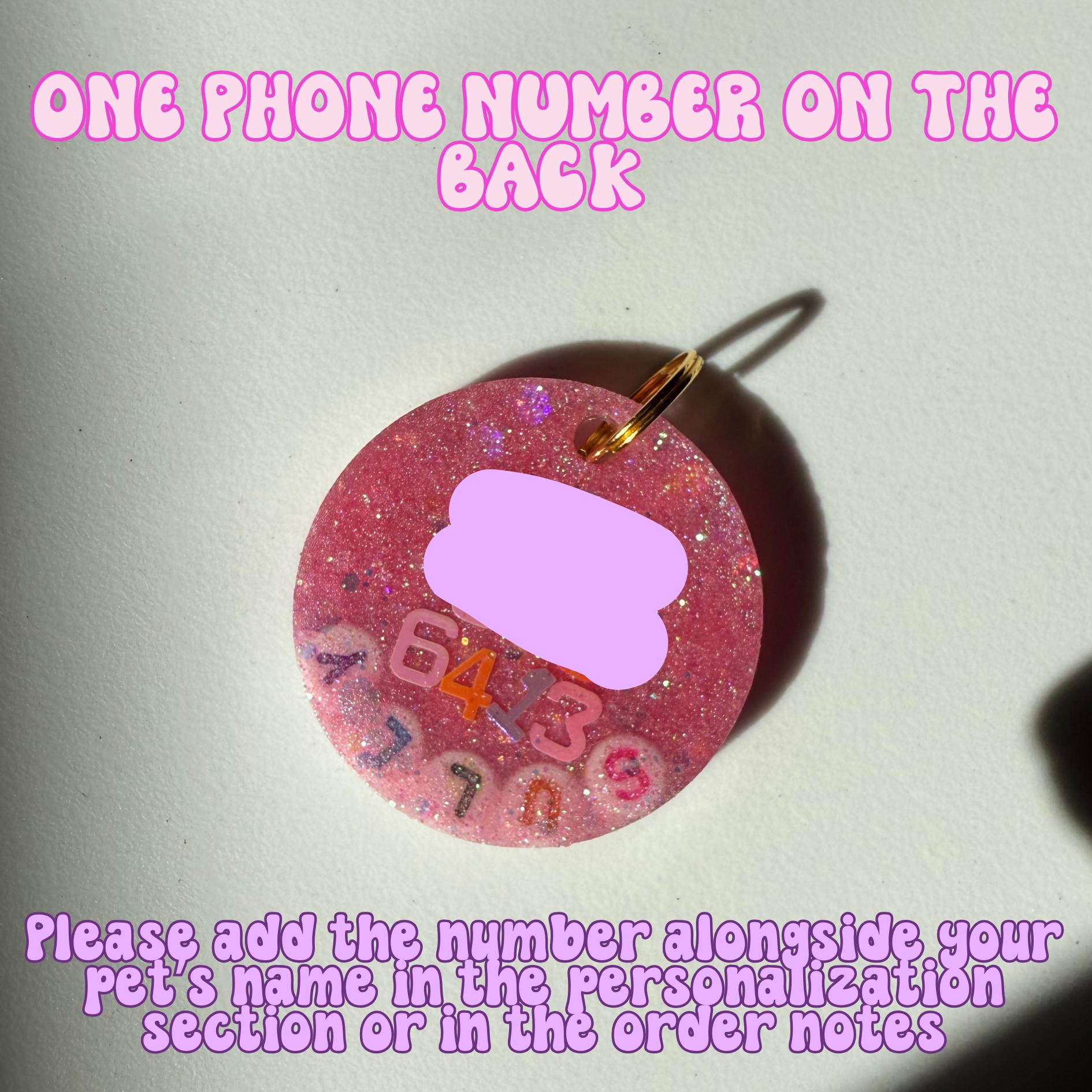 Sugar Plum Pink Sparkle Pet ID Tag - Holiday Pet Tag