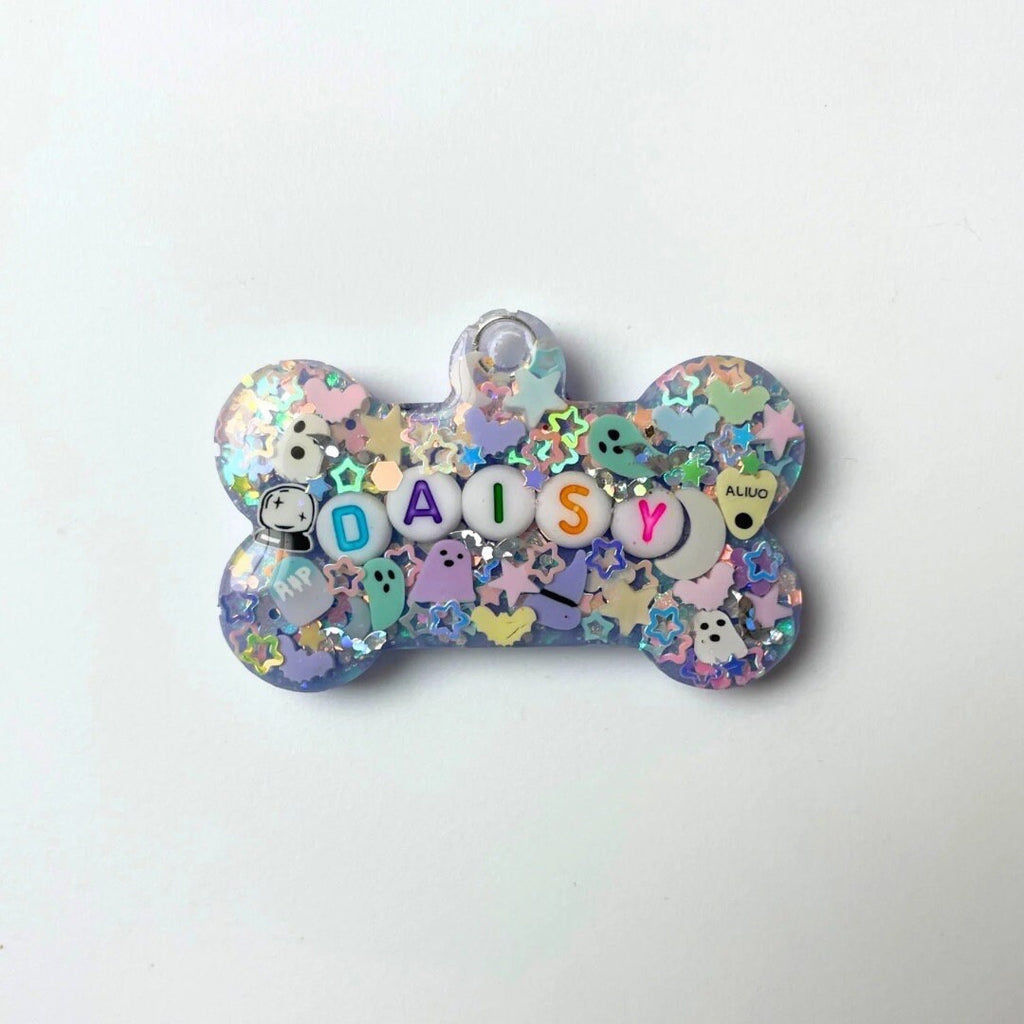 Soft Spooky Sparkle Pet ID Tag