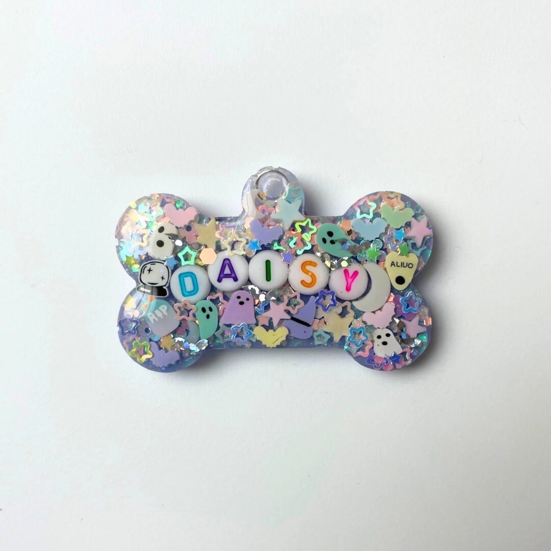 Soft Spooky Sparkle Pet ID Tag