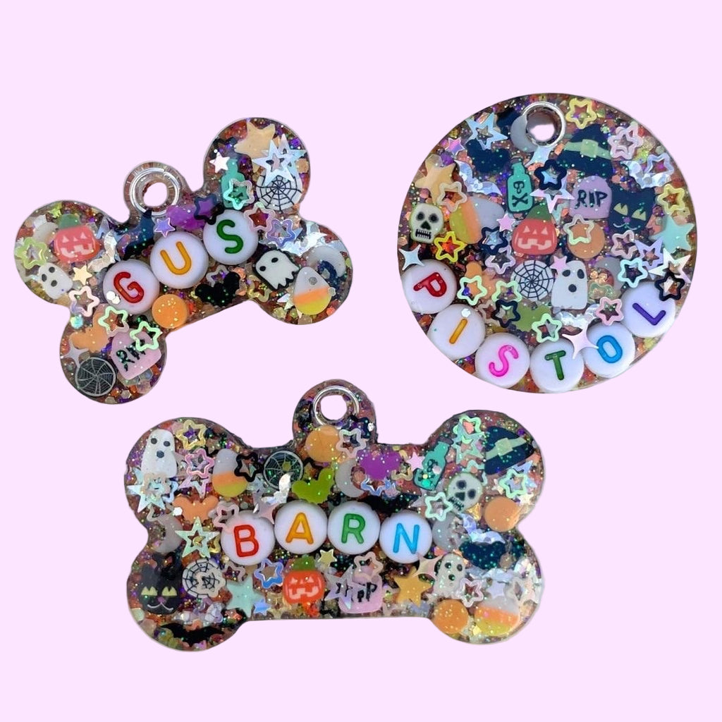 halloween themed pet tag