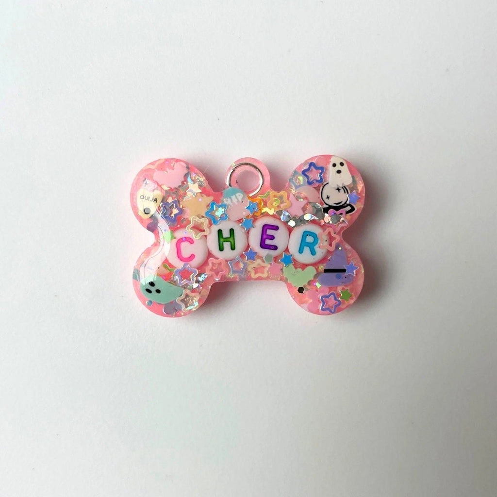 Soft Spooky Sparkle Pet ID Tag