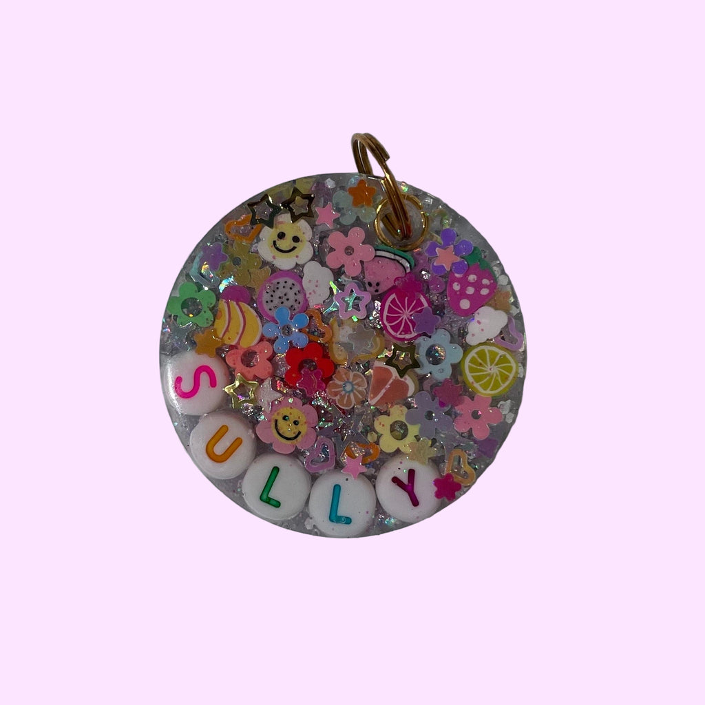 Bright Rainbow Sparkle Pet ID Tag