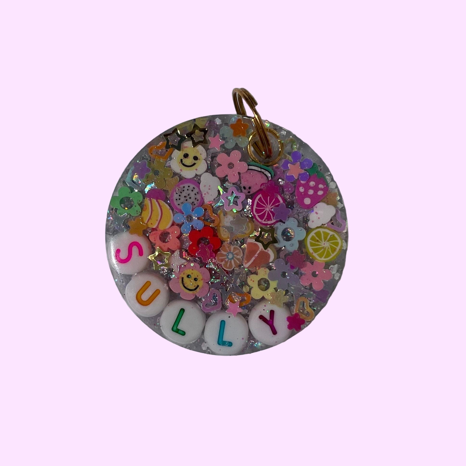 Bright Rainbow Sparkle Pet ID Tag