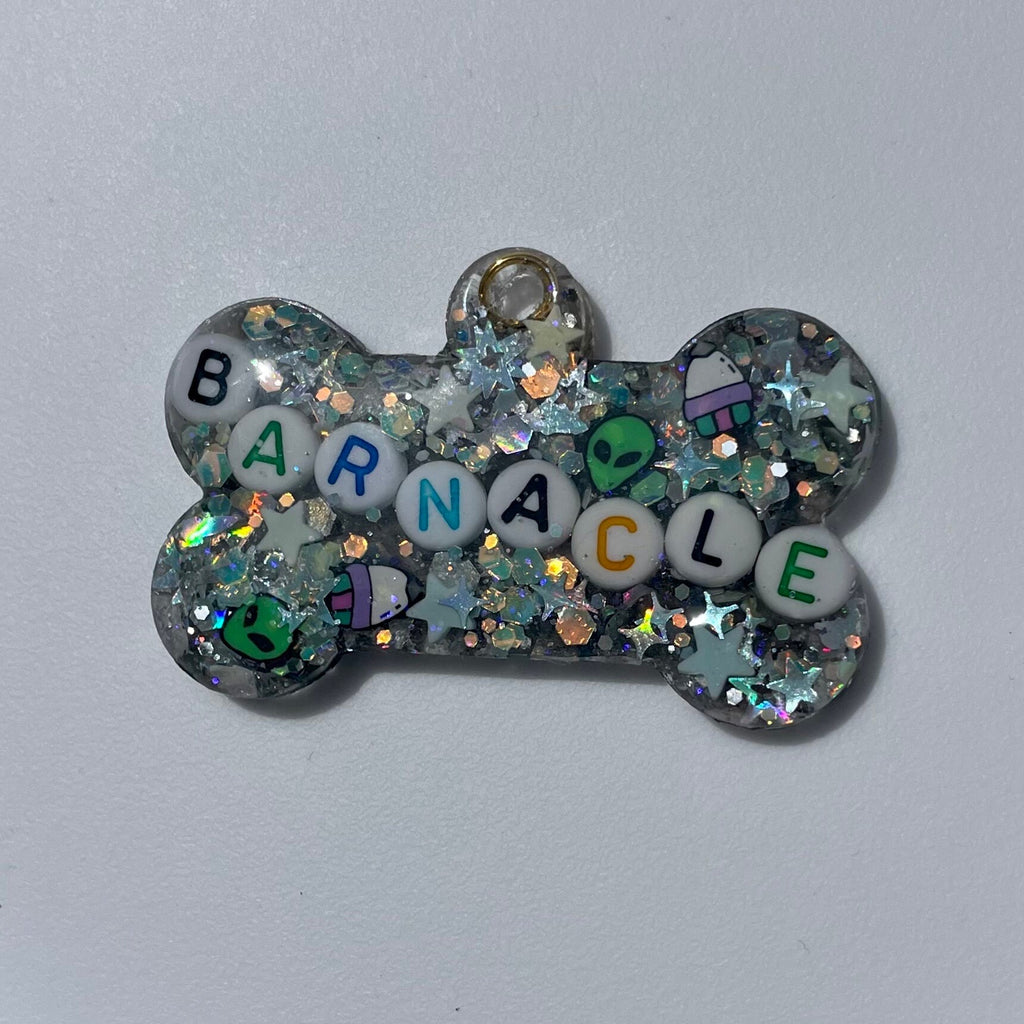 Space Sparkle Glow-in-the-Dark Pet ID Tag