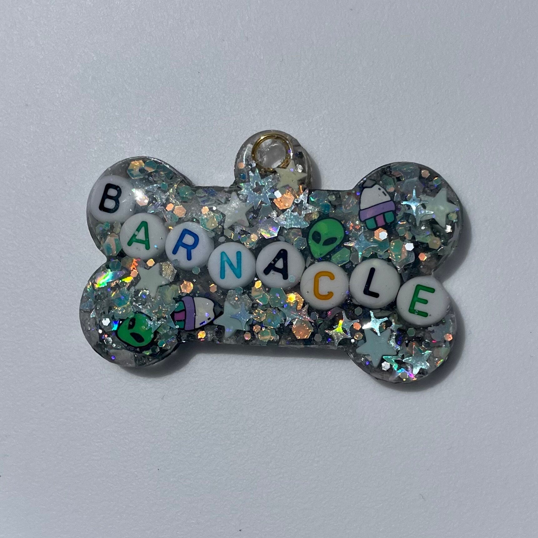 Space Sparkle Glow-in-the-Dark Pet ID Tag