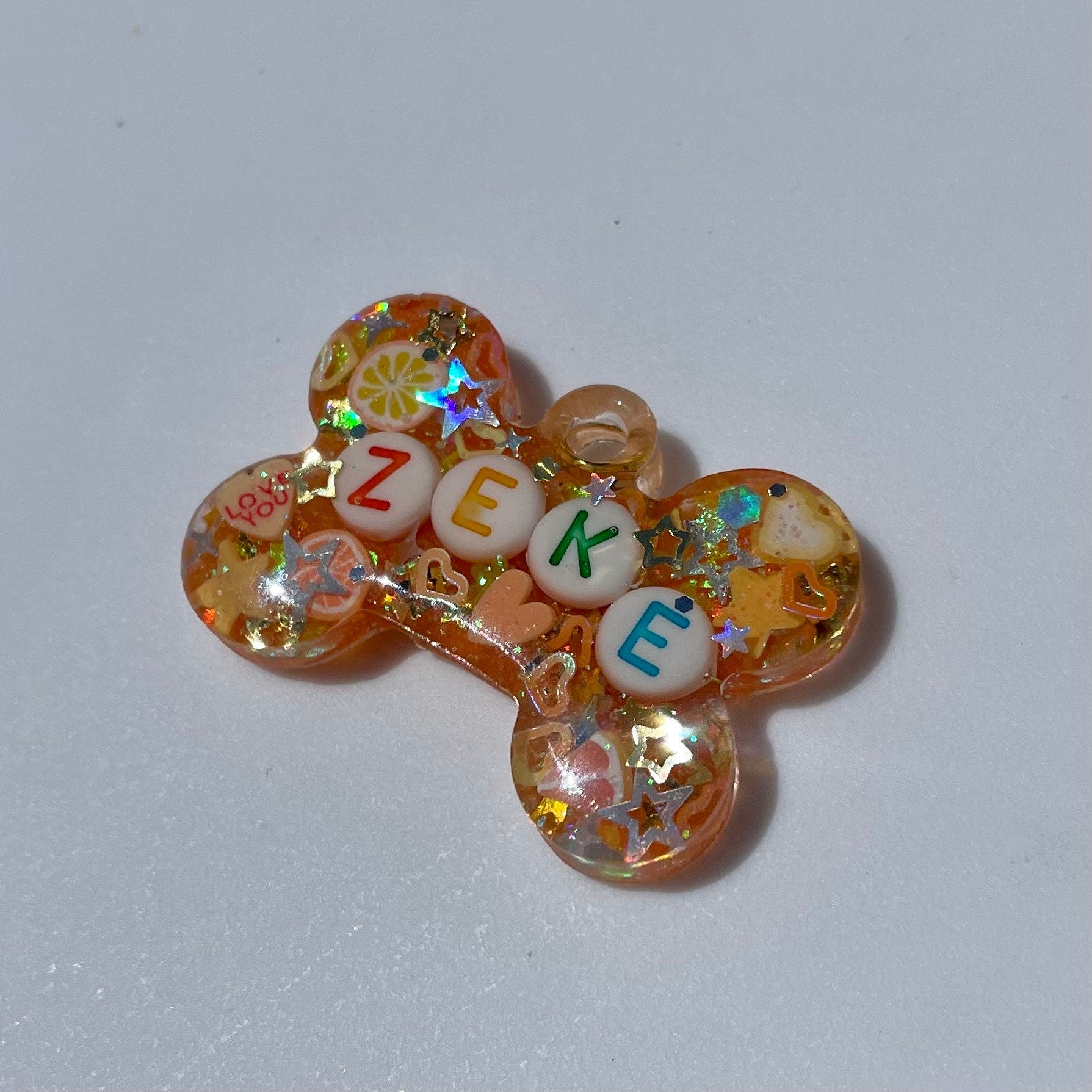 Orange Sparkle Pet ID Tag