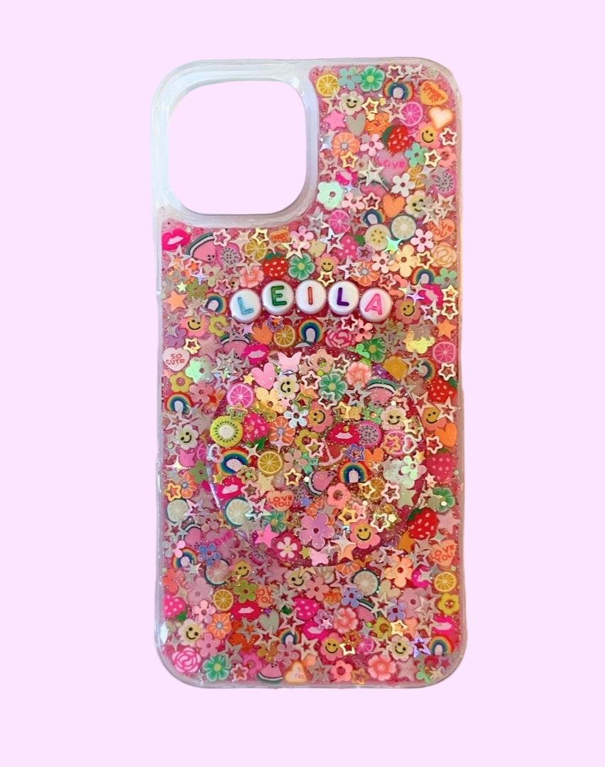Fuchsia Sparkle Phone Case + Matching Phone Grip