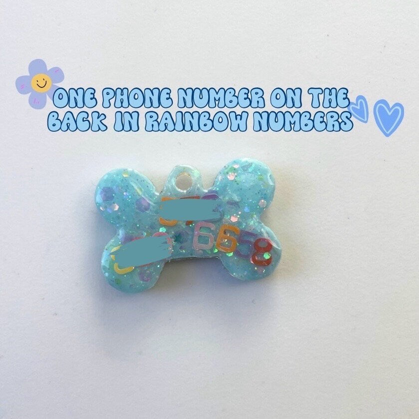 Soft Blue Sparkle Pet ID Tag