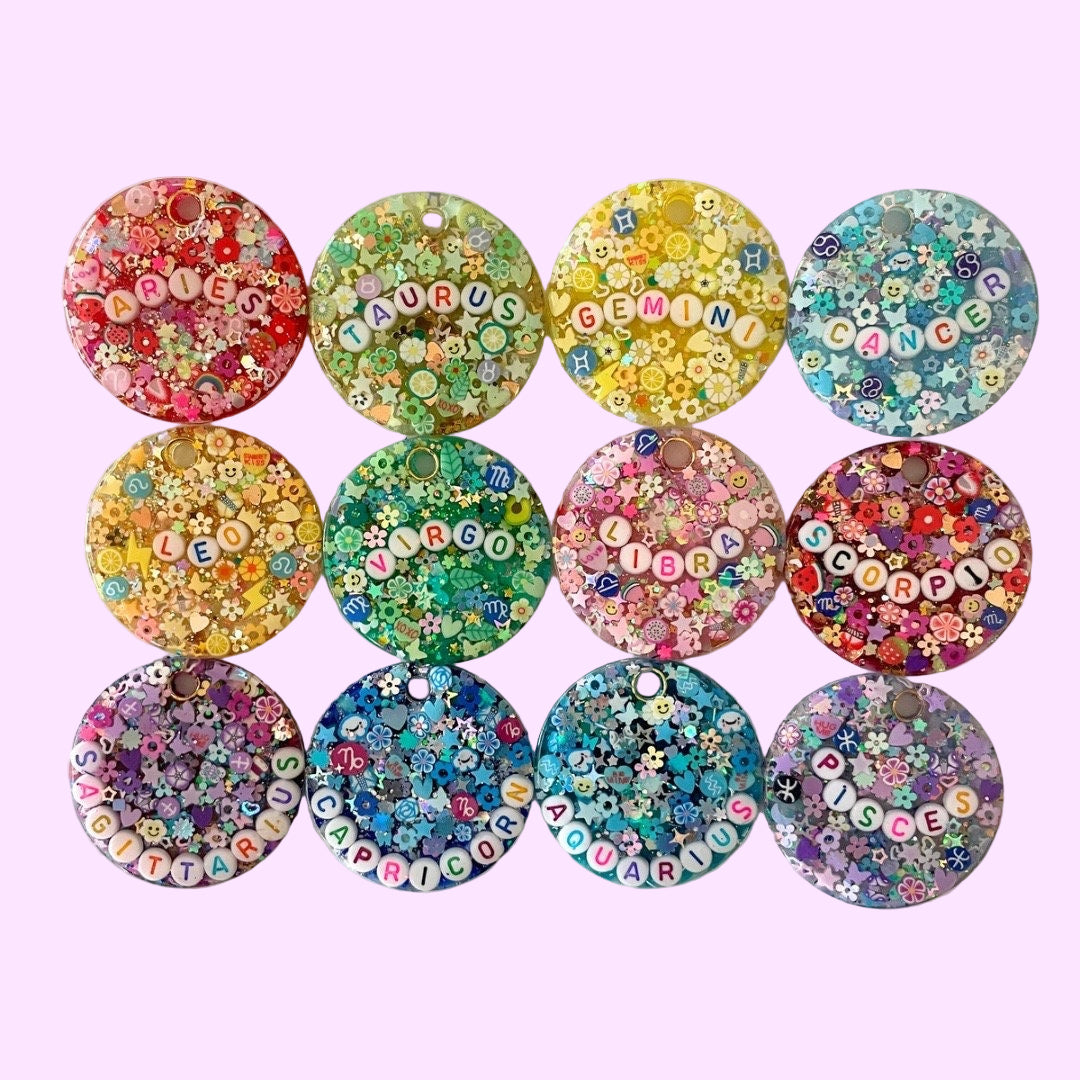 astrology keychain virgo capricorn taurus leo libra cancer gemini scorpio sagittarius aquarius pisces 